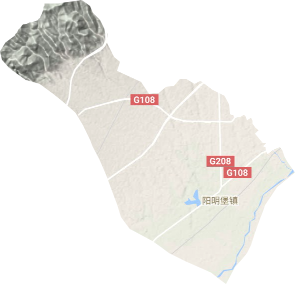 阳明堡镇地形地图