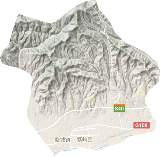 繁城镇地形地图