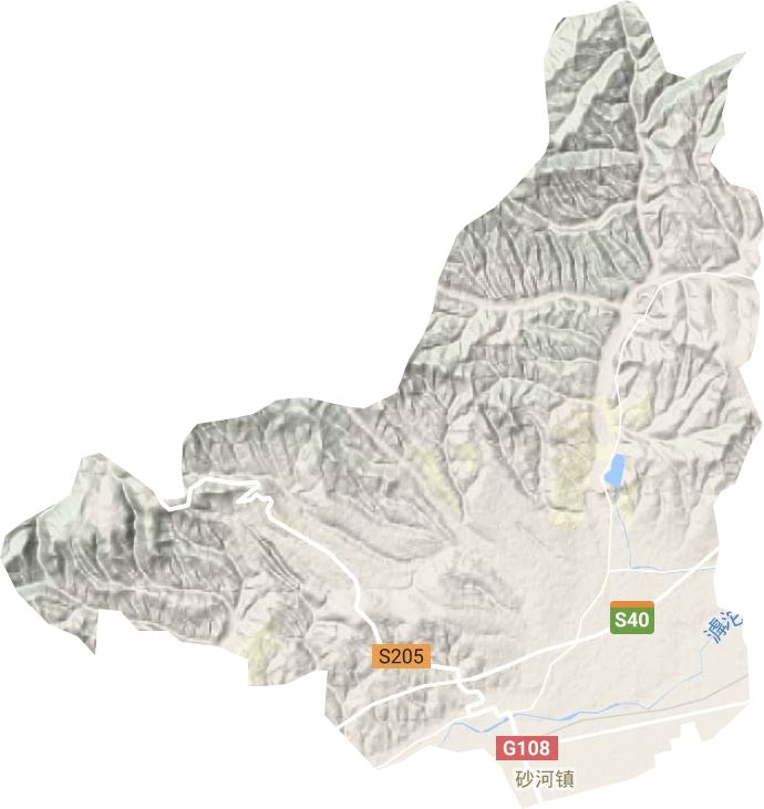 砂河镇地形地图