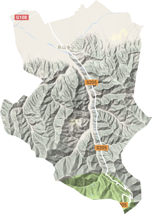 东山乡地形地图