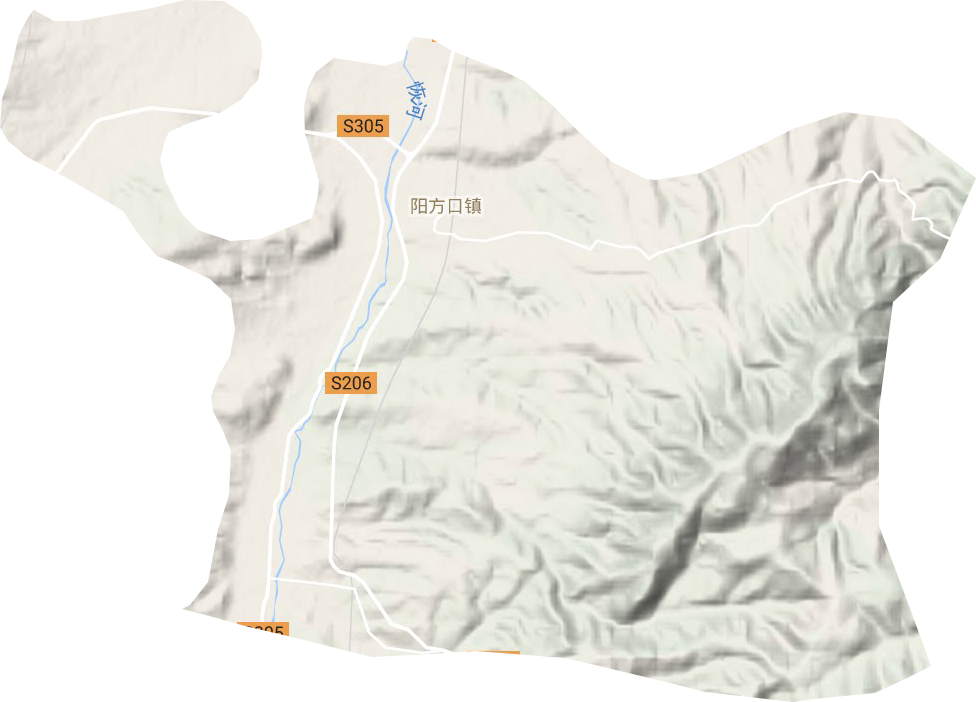 阳方口镇地形地图