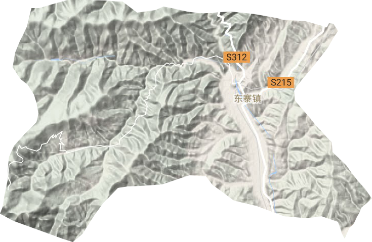 东寨镇地形地图