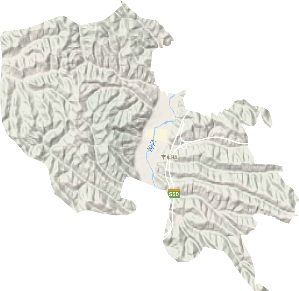 丰润镇地形地图