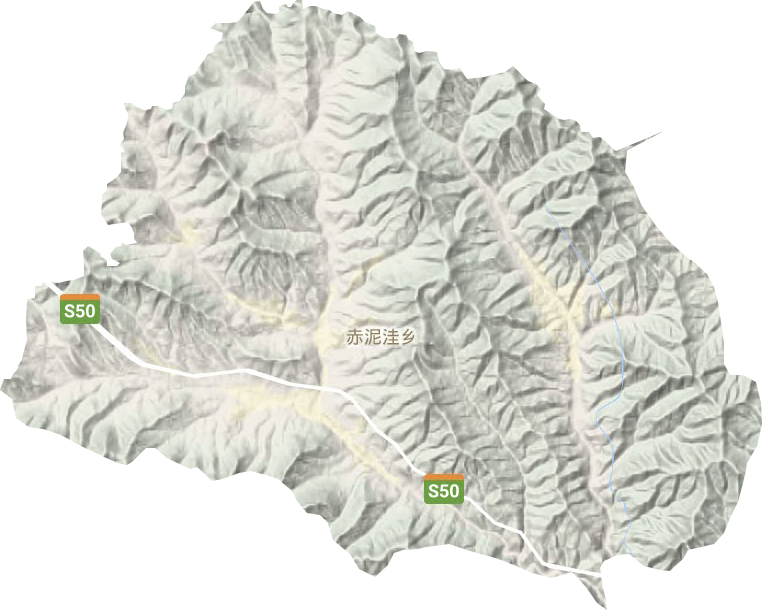 赤泥洼乡地形地图
