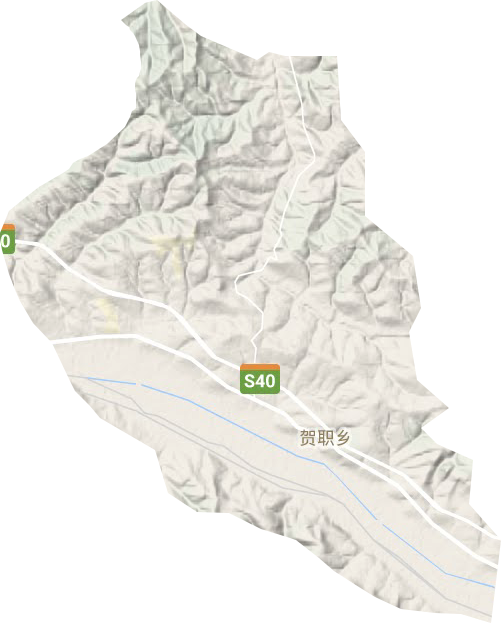 贺职乡地形地图