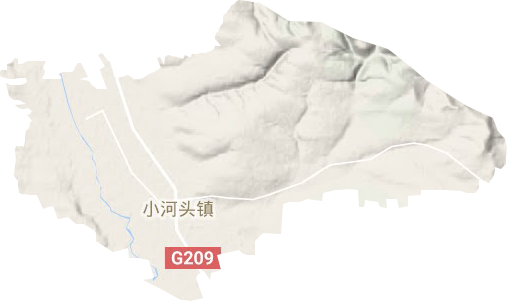 小河头镇地形地图