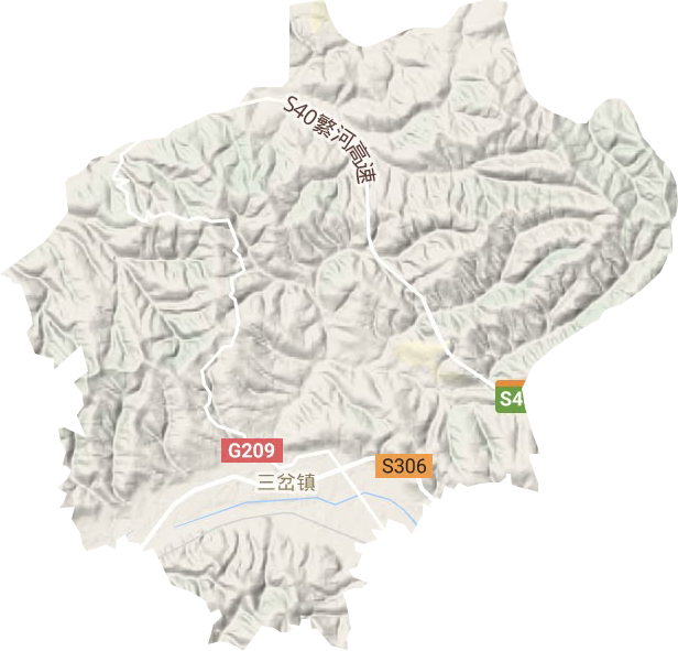 三岔镇地形地图