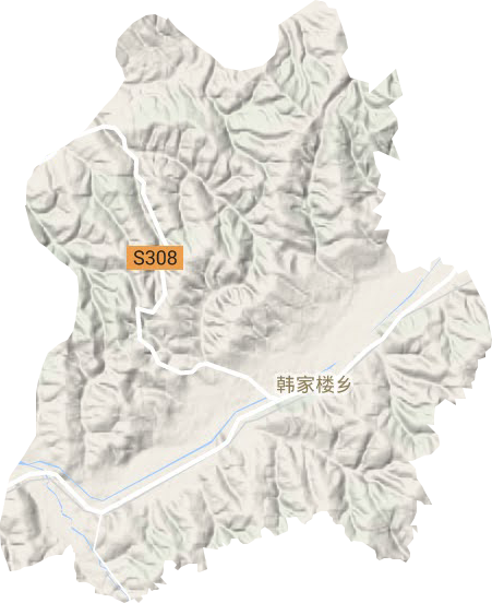韩家楼乡地形地图