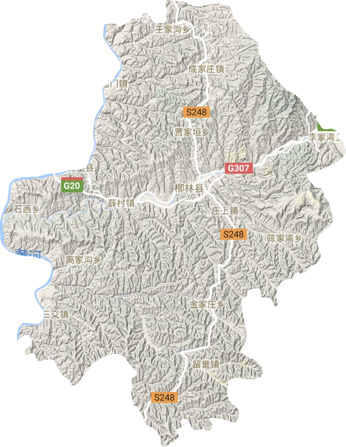 柳林县地形地图