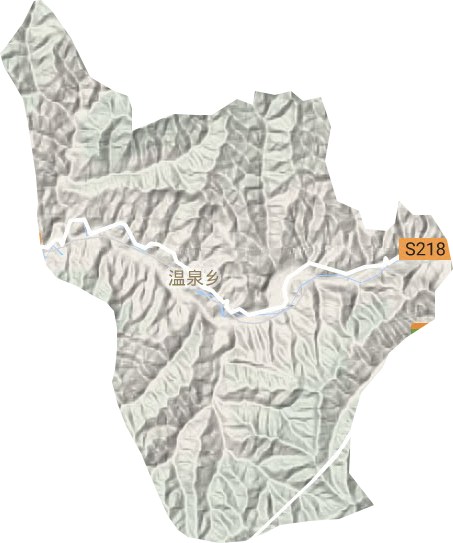 温泉乡地形地图