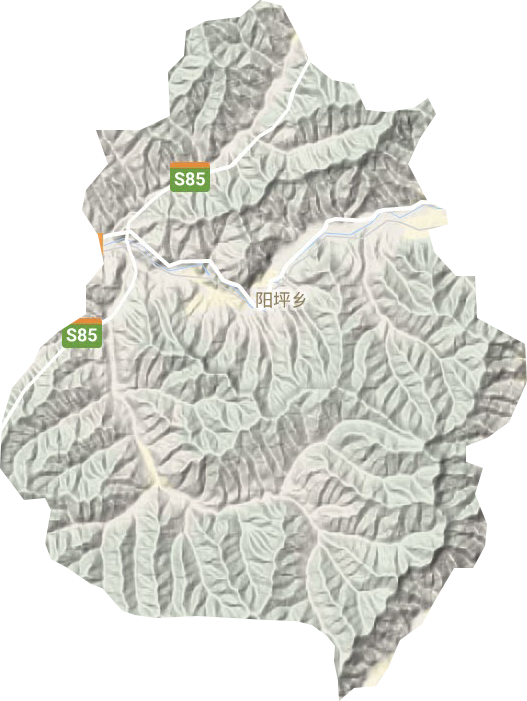 阳坪乡地形地图