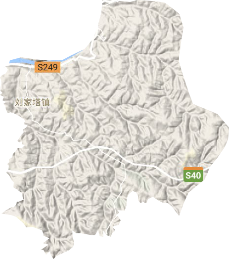 刘家塔镇地形地图