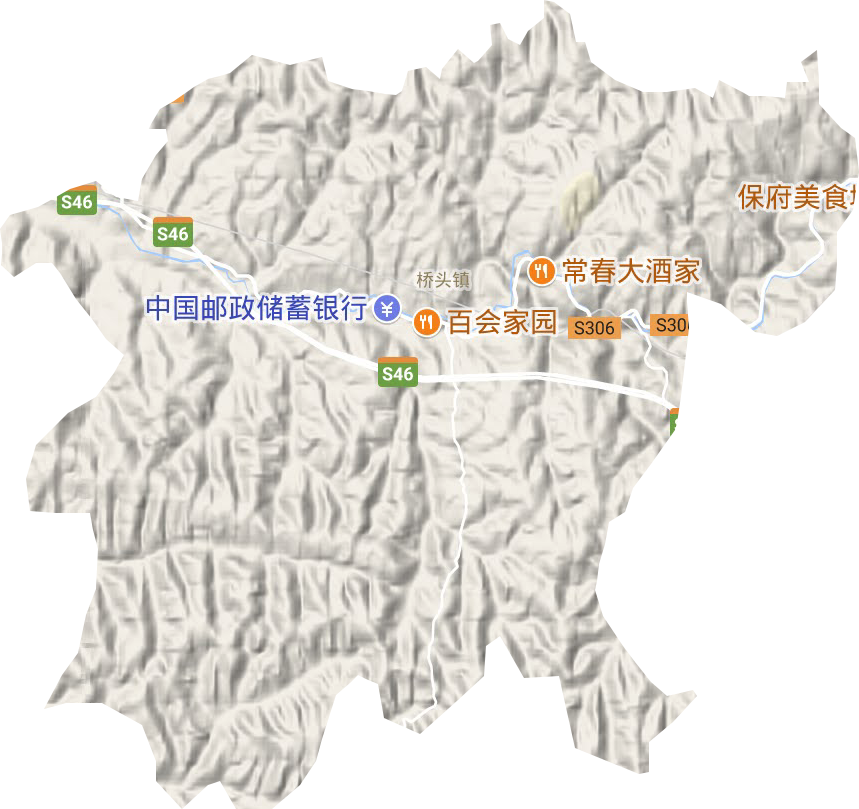 桥头镇地形地图
