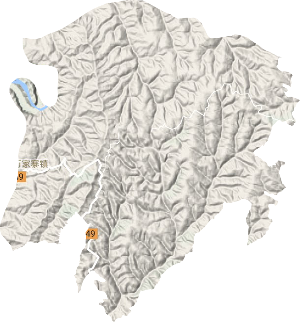 万家寨镇地形地图