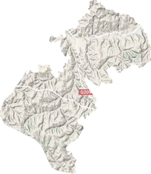 窑头乡地形地图