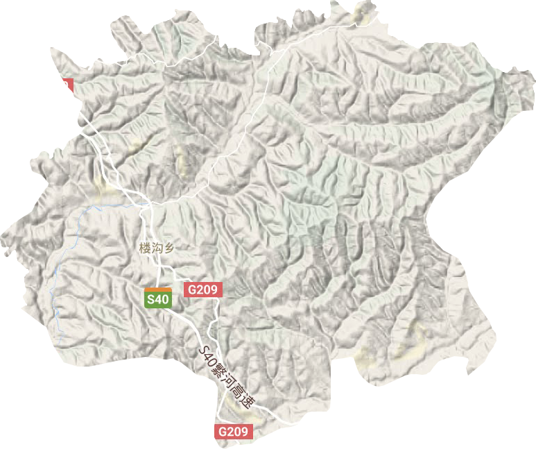 楼沟乡地形地图