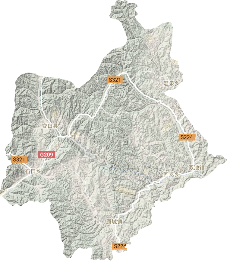 交口县地形地图