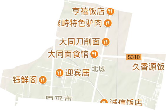 北城街道地形地图