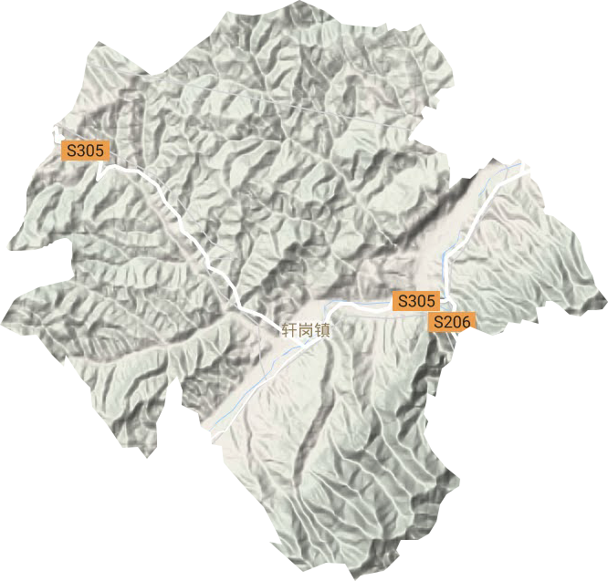 轩岗镇地形地图