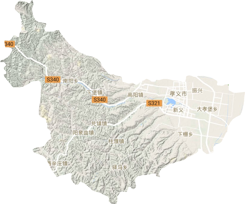 孝义市地形地图