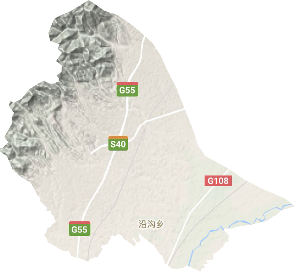 沿沟乡地形地图