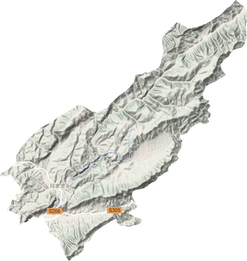 段家堡乡地形地图