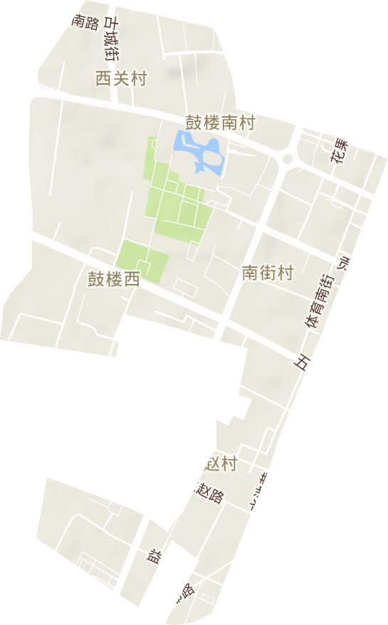 鼓楼西街街道地形地图
