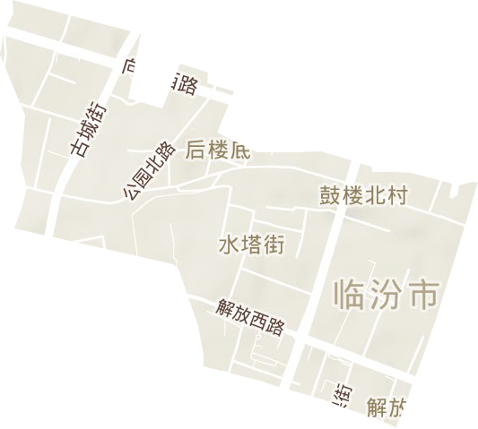 水塔街街道地形地图
