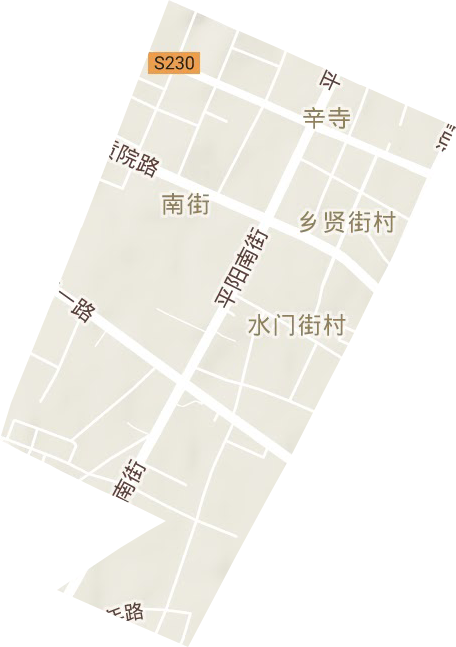 南街街道地形地图