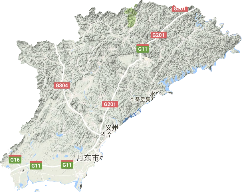丹东市地形地图