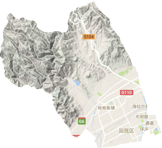 回民区地形地图