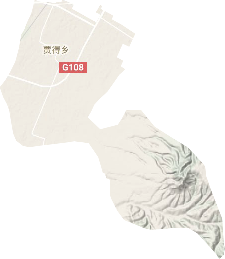 贾得乡地形地图