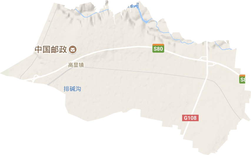 高显镇地形地图