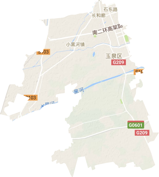 玉泉区地形地图