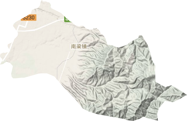 南梁镇地形地图