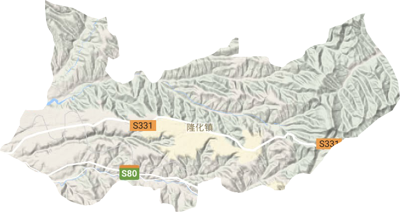 隆化镇地形地图