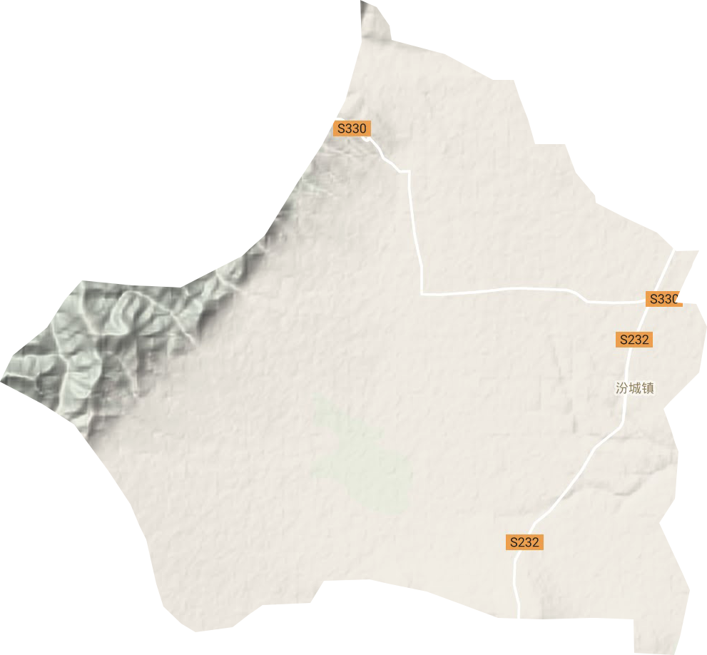 汾城镇地形地图