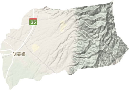 明姜镇地形地图