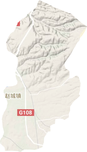 赵城镇地形地图