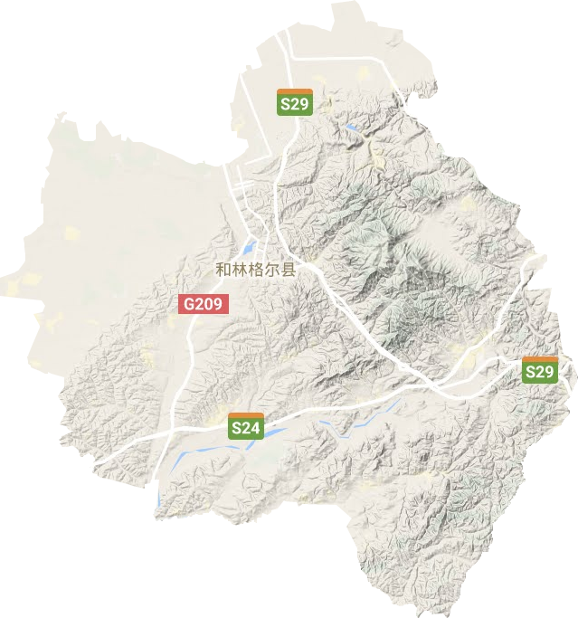 和林格尔县地形地图