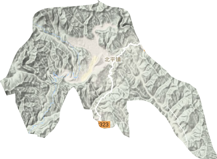 北平镇地形地图