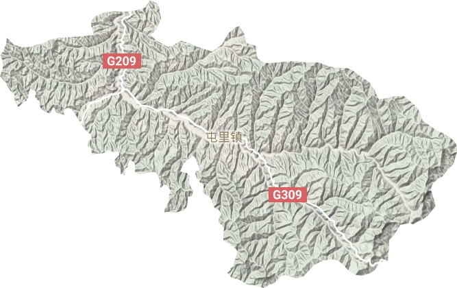 屯里镇地形地图