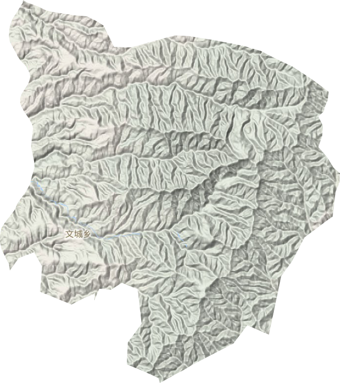 文城乡地形地图