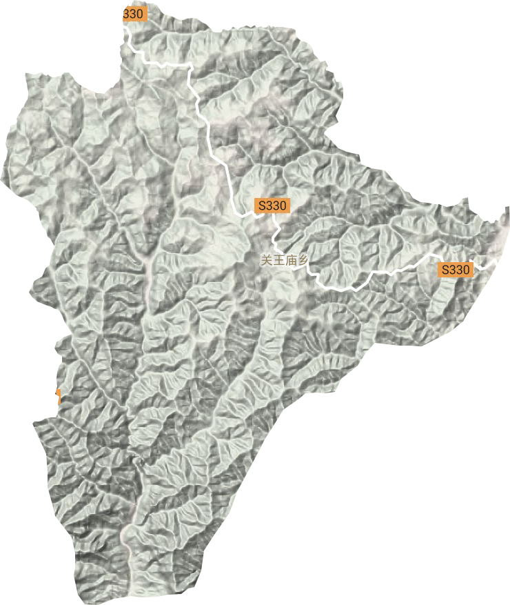 关王庙乡地形地图