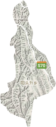 阳头升乡地形地图