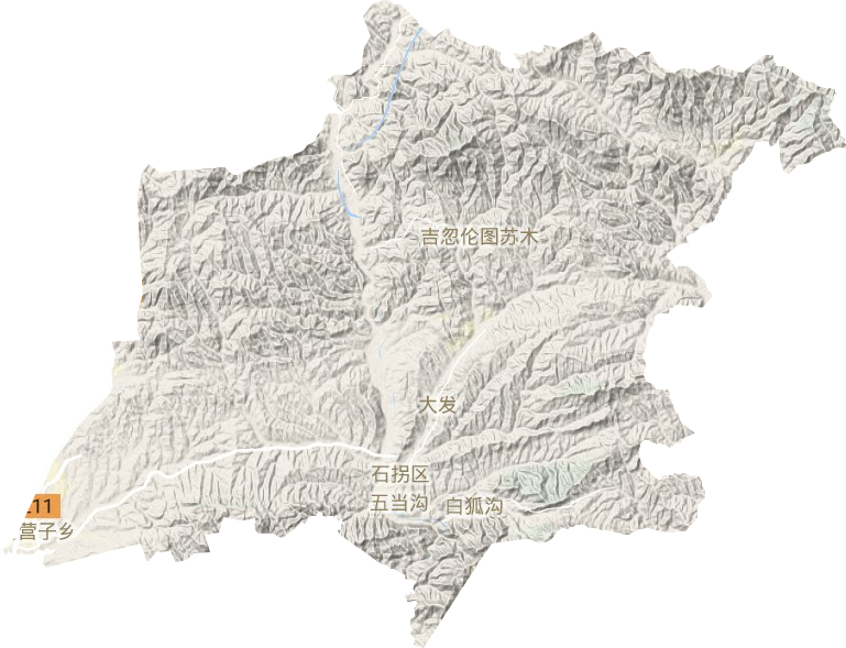 石拐区地形地图