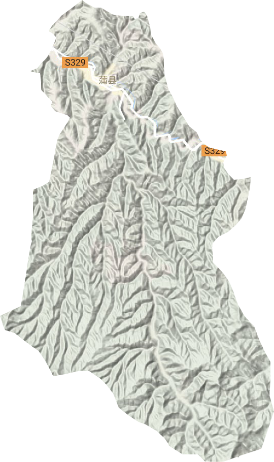 蒲城镇地形地图