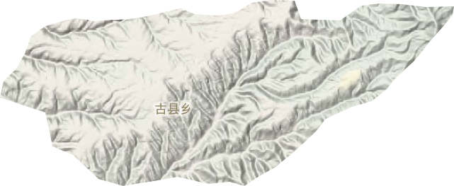 古县乡地形地图