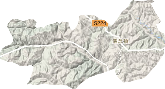僧念镇地形地图
