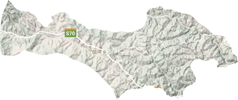 佃坪乡地形地图